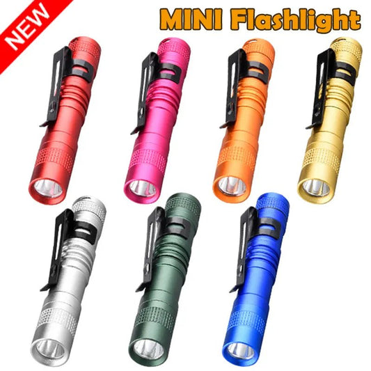 Mini Portable LED Pen Light With Clip Ultra Bright High Lumens Pocket Handheld Flashlight Torch For Camping Outdoor Emergency - Homevor